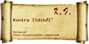 Kontra Ildikó névjegykártya
